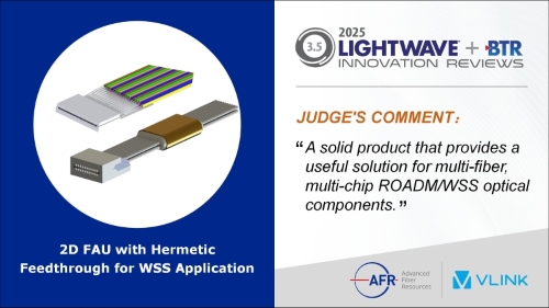 Illustration of a 400 Gbps/lane TFLN modulator chip designed for high-speed PAM-4 transmission